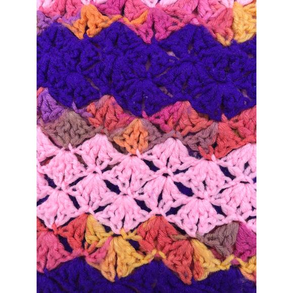 Handmade Crochet Afghan / Throw Blanket Vintage  size 54 X 78 - Picture 1 of 4